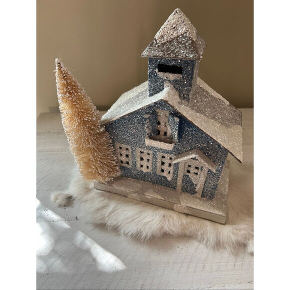 Vintage Christmas House 9.5” tall - Picture 3 of 6